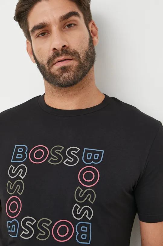 crna Pamučna majica BOSS Boss Casual Muški