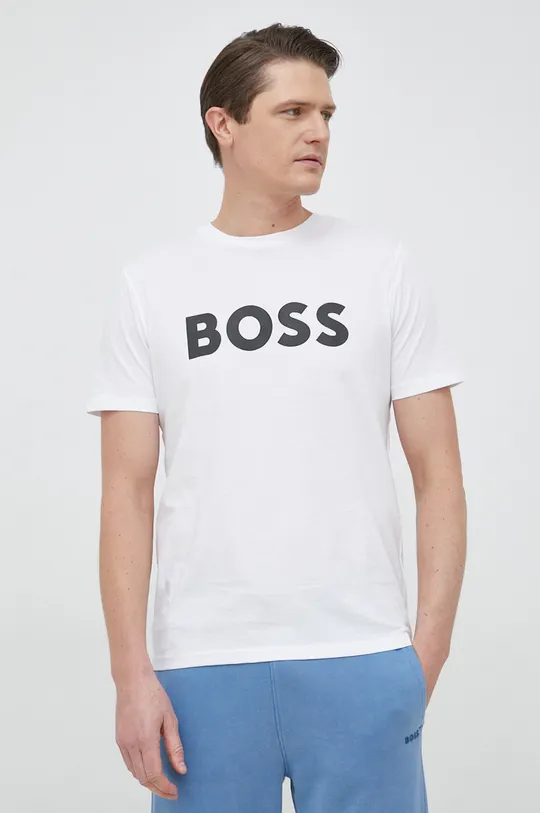 λευκό Βαμβακερό μπλουζάκι BOSS BOSS CASUAL