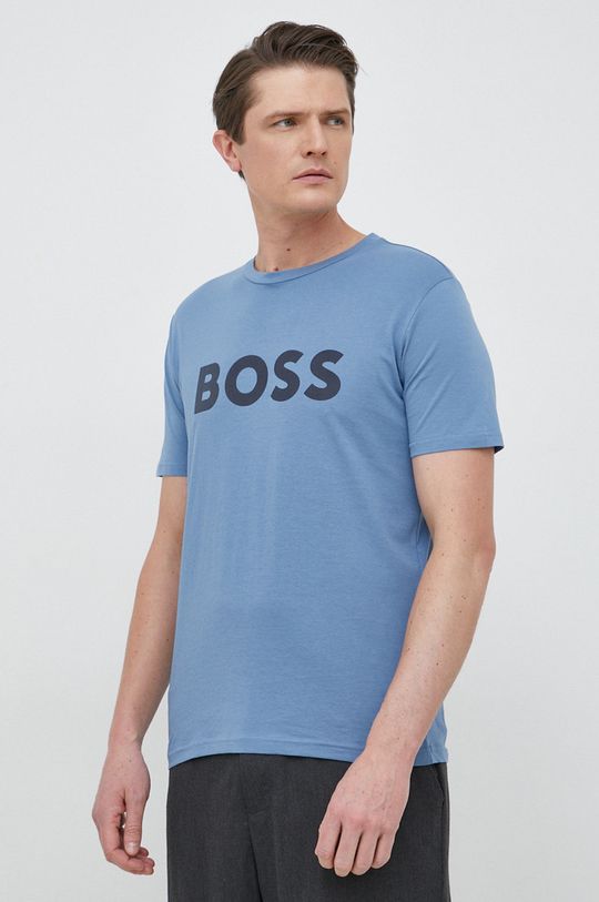 blady niebieski BOSS t-shirt bawełniany BOSS CASUAL Męski