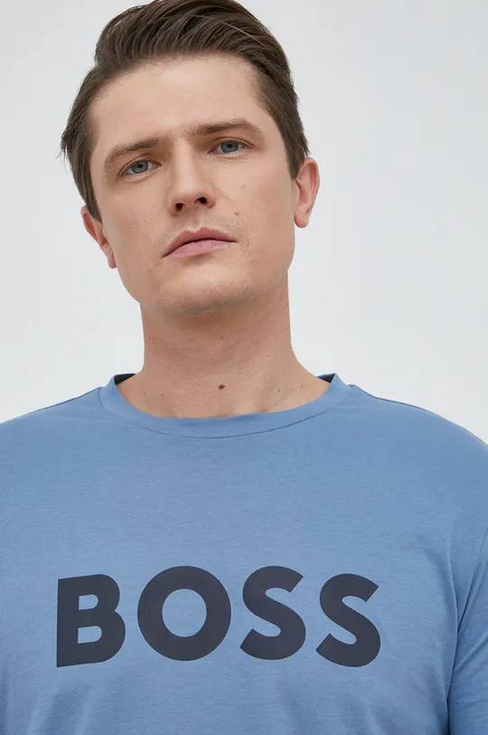 блакитний Бавовняна футболка BOSS BOSS CASUAL