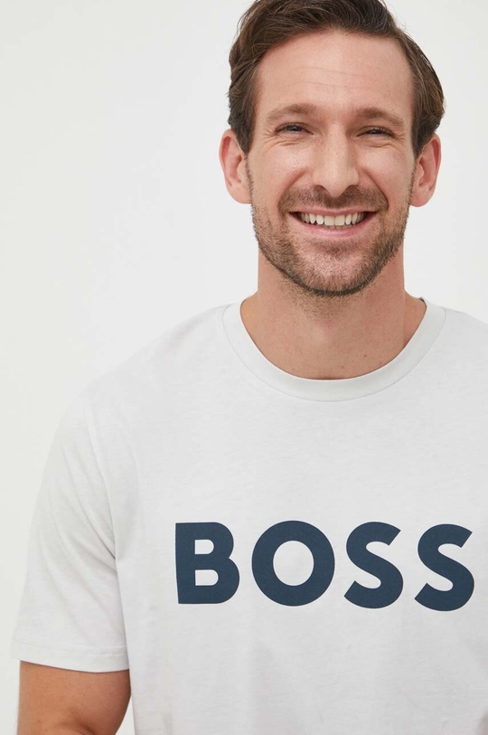 szary BOSS t-shirt bawełniany BOSS CASUAL