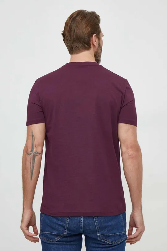 Bombažna kratka majica BOSS CASUAL vijolična