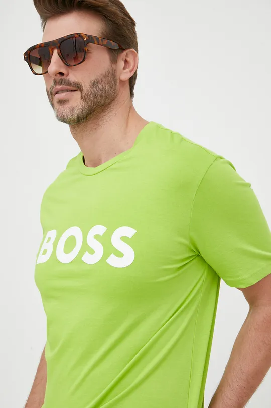 πράσινο Βαμβακερό μπλουζάκι BOSS BOSS CASUAL