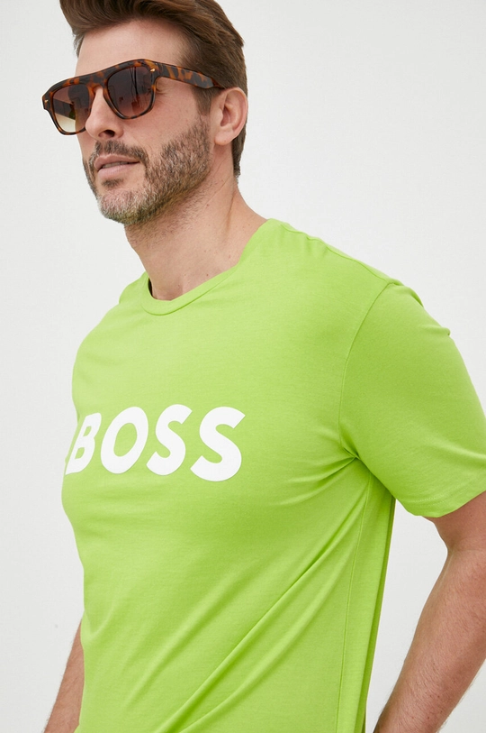 zielony BOSS t-shirt bawełniany BOSS CASUAL