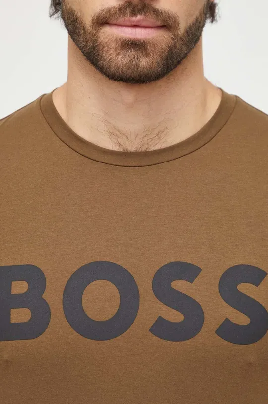 zelena Bombažna kratka majica BOSS CASUAL