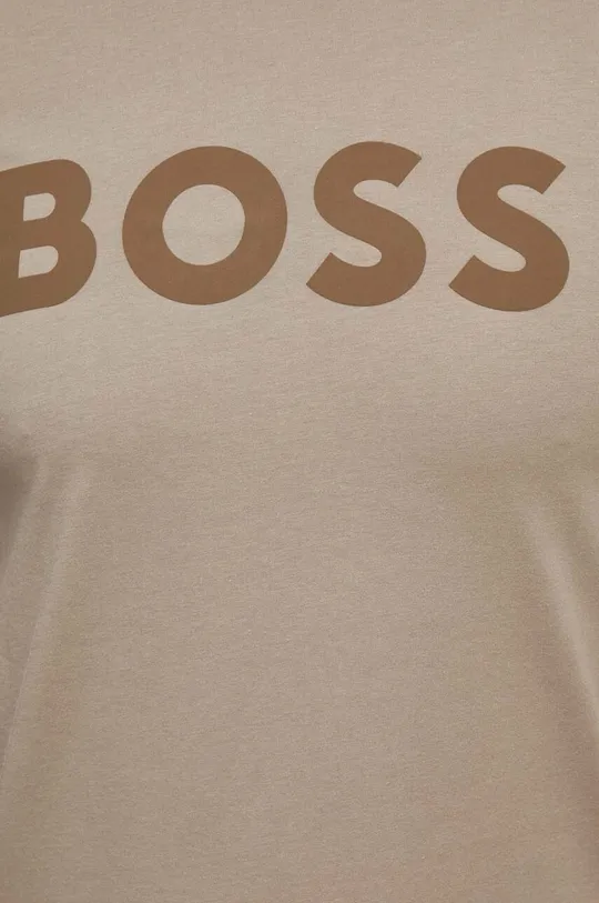 καφέ Βαμβακερό μπλουζάκι BOSS BOSS CASUAL