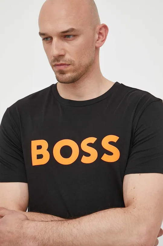 crna Pamučna majica BOSS BOSS CASUAL