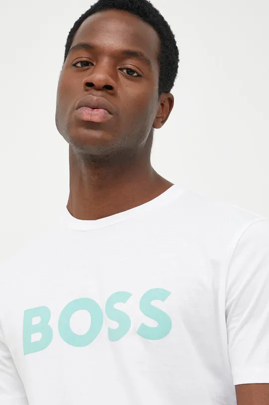 λευκό Βαμβακερό μπλουζάκι BOSS BOSS CASUAL