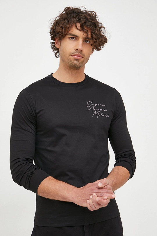 czarny Emporio Armani longsleeve Męski