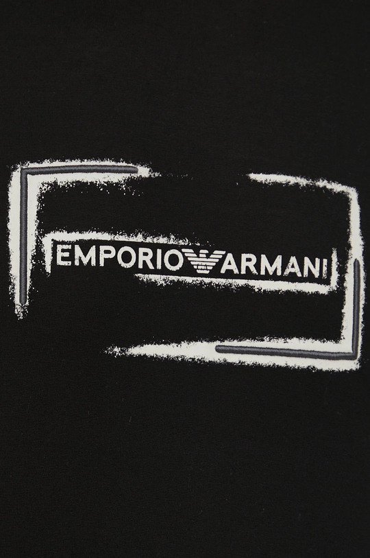 Bavlnené tričko s dlhým rukávom Emporio Armani Pánsky