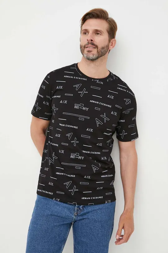 czarny Armani Exchange t-shirt bawełniany 6LZTFE.ZJ8EZ
