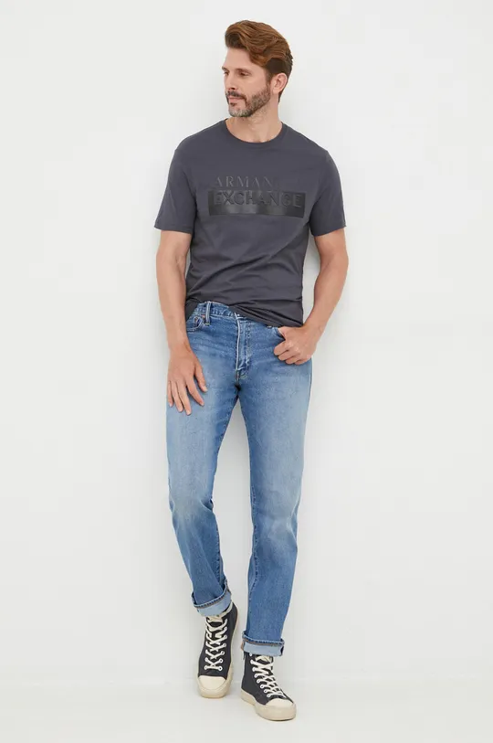 Armani Exchange t-shirt bawełniany 6LZTBE.ZJGCZ szary