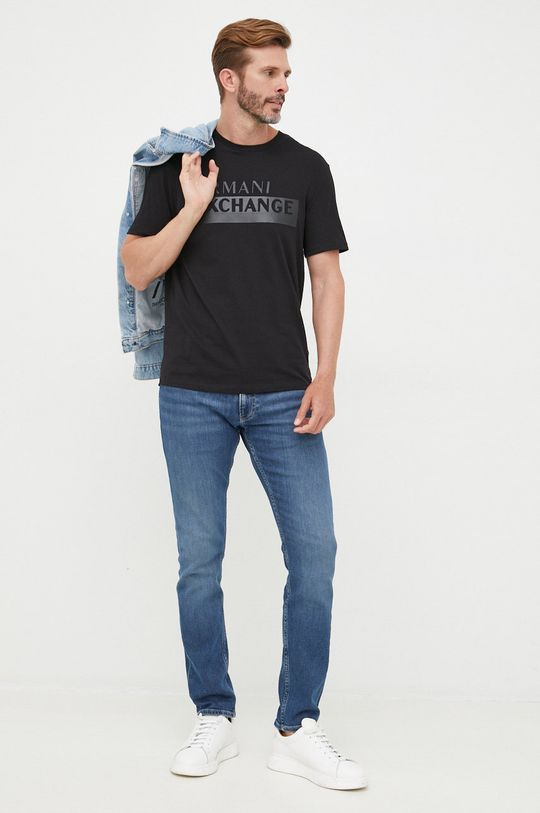 Armani Exchange t-shirt bawełniany 6LZTBE.ZJGCZ czarny