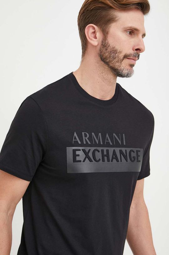 czarny Armani Exchange t-shirt bawełniany 6LZTBE.ZJGCZ