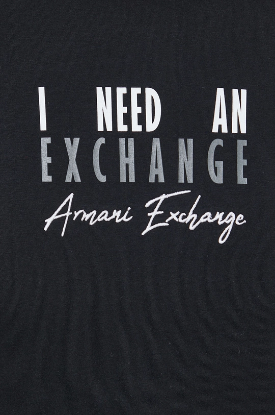 fekete Armani Exchange pamut póló