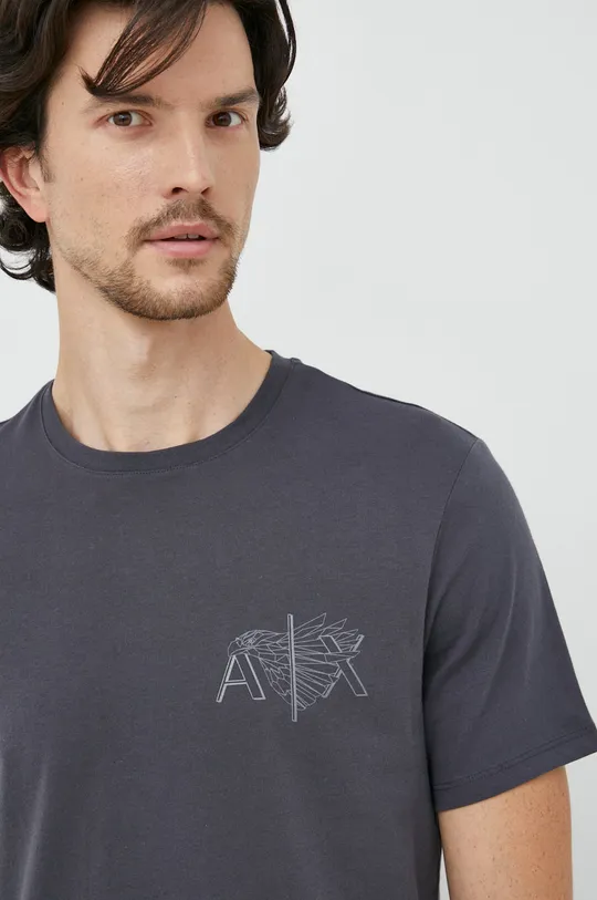 szary Armani Exchange t-shirt bawełniany 6LZTHE.ZJ5LZ Męski