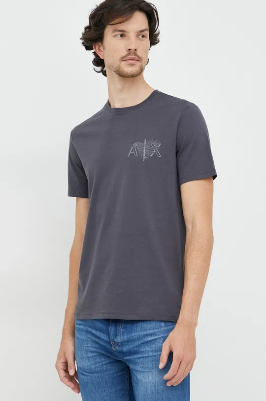 szary Armani Exchange t-shirt bawełniany 6LZTHE.ZJ5LZ