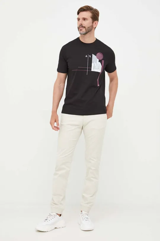 Armani Exchange t-shirt bawełniany 6LZTHJ.ZJBVZ czarny