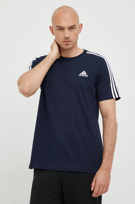 granatowy adidas t-shirt bawełniany