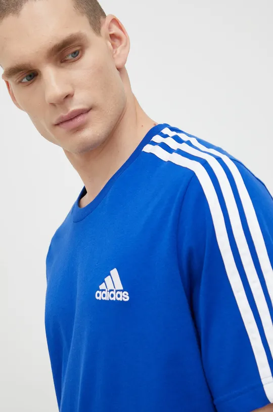 μπλε Βαμβακερό μπλουζάκι adidas Ανδρικά