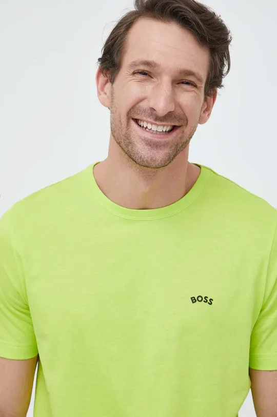 πράσινο Βαμβακερό μπλουζάκι BOSS BOSS ATHLEISURE Ανδρικά