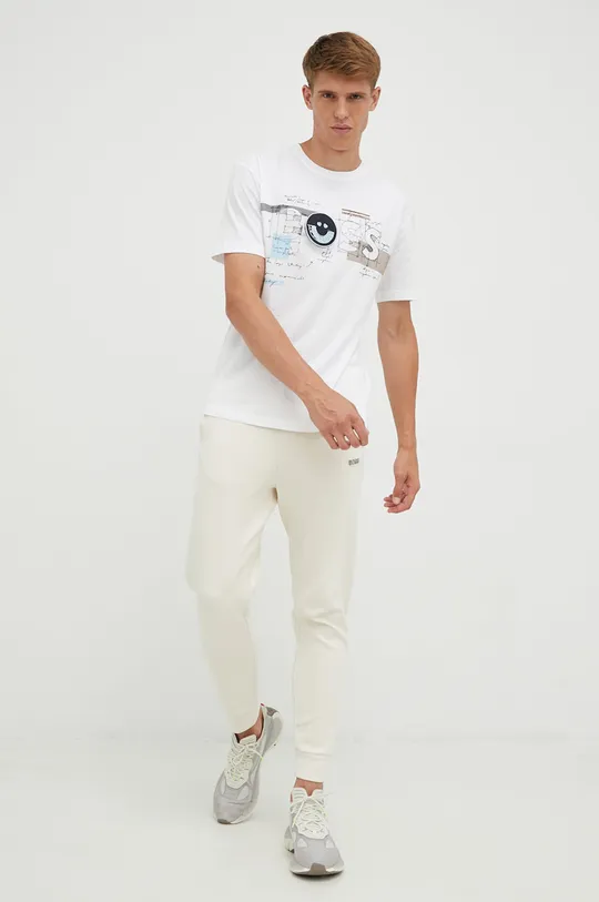 Βαμβακερό μπλουζάκι BOSS Boss Athleisure λευκό