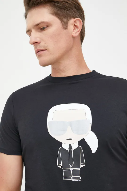 črna Bombažen t-shirt Karl Lagerfeld Moški