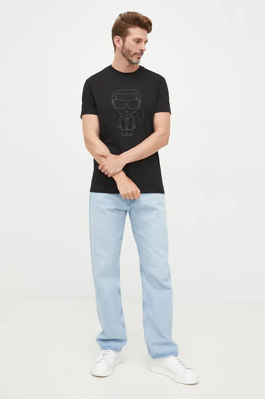 Bavlnené tričko Karl Lagerfeld čierna