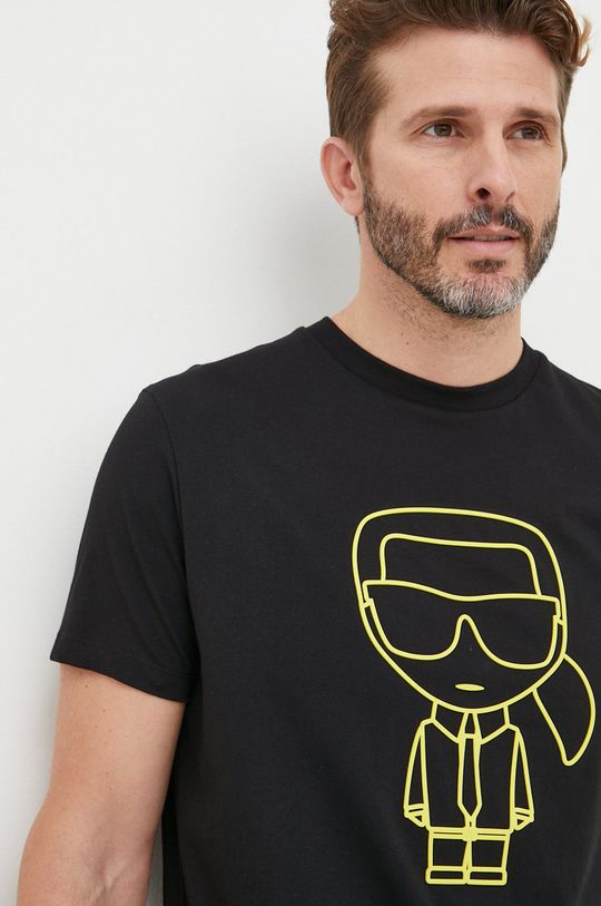 czarny Karl Lagerfeld t-shirt bawełniany 523224.755403