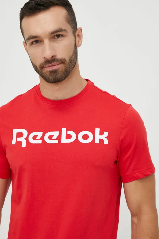 κόκκινο Βαμβακερό μπλουζάκι Reebok
