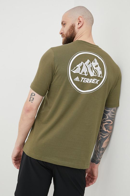 zielony adidas TERREX t-shirt Mountain Graphic Męski