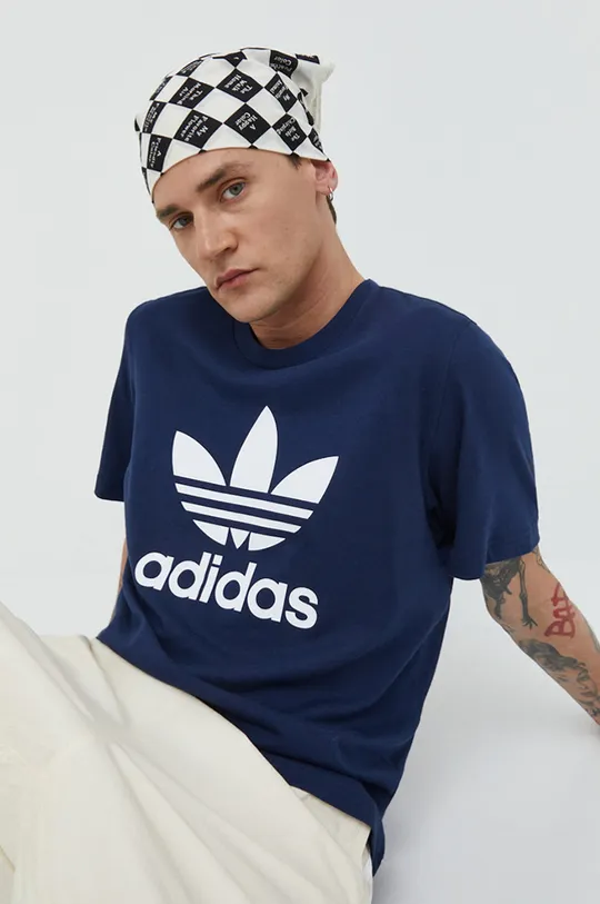 granatowy adidas Originals t-shirt bawełniany Męski