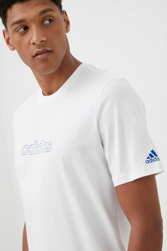 biela Bavlnené tričko adidas