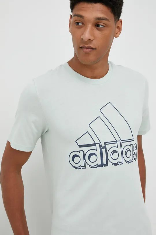 zielony adidas t-shirt bawełniany