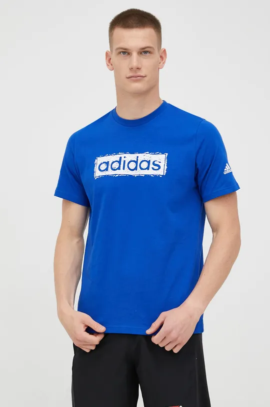 plava Pamučna majica adidas Muški