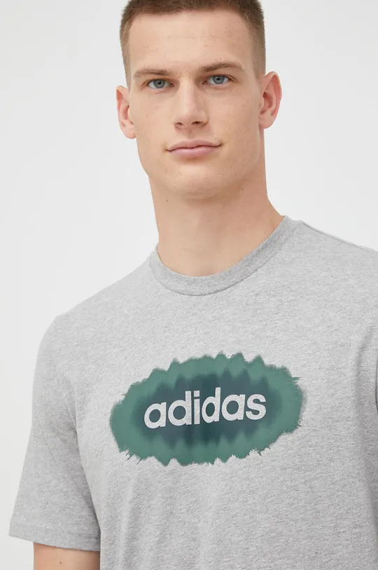 серый Хлопковая футболка adidas
