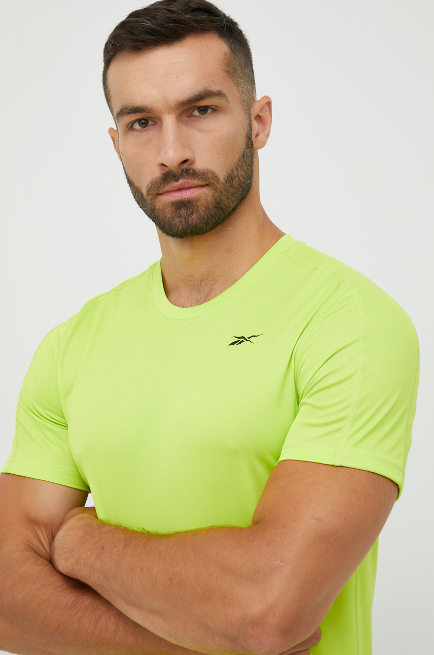 žlutě zelená Tréninkové tričko Reebok Tech Pánský
