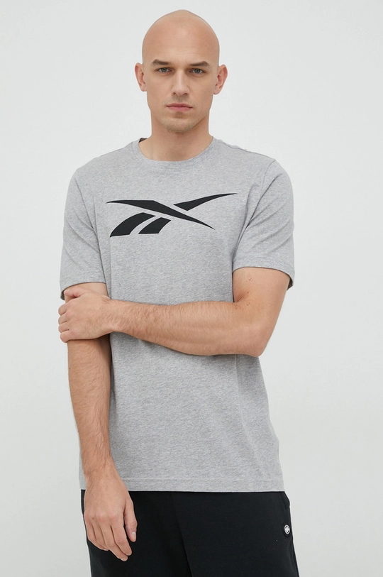 szary Reebok t-shirt bawełniany Męski