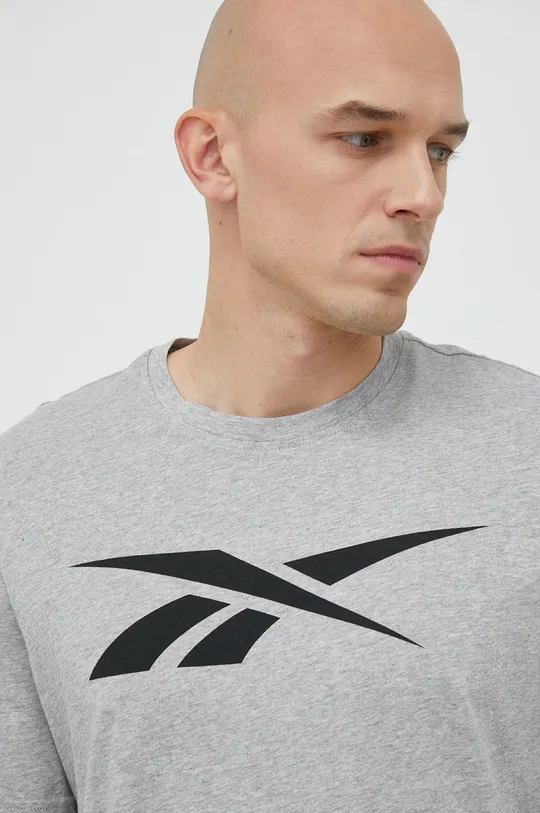 szary Reebok t-shirt bawełniany