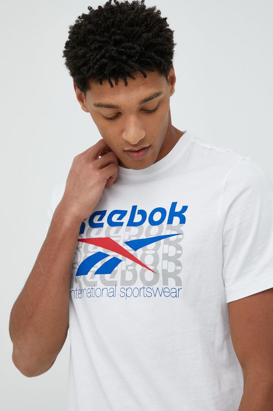 biały Reebok Classic t-shirt bawełniany