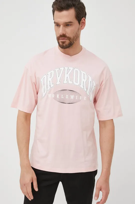 ružová Bavlnené tričko Drykorn