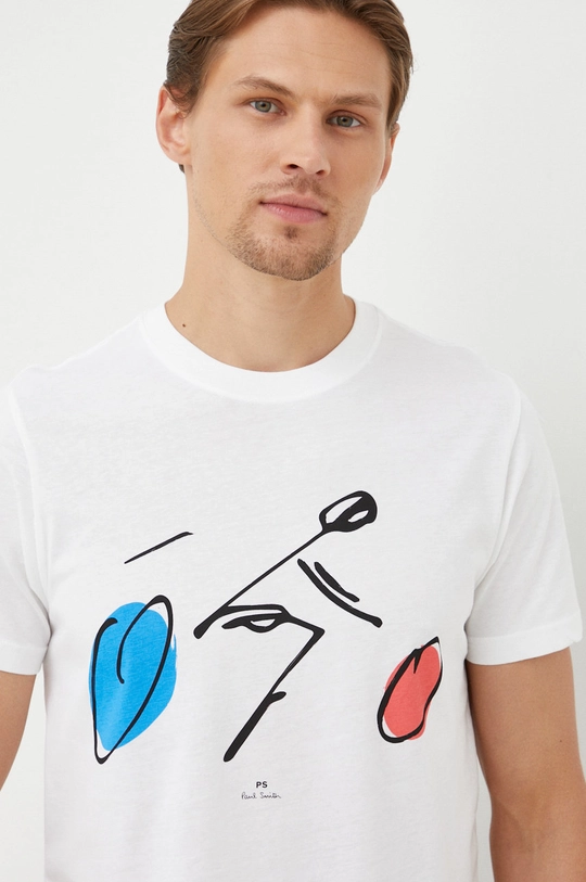 biały PS Paul Smith t-shirt bawełniany