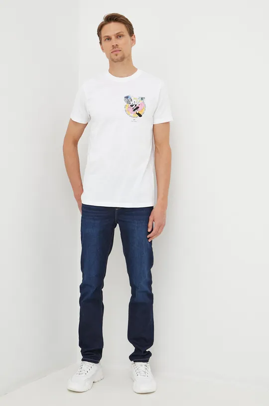 PS Paul Smith t-shirt bawełniany biały