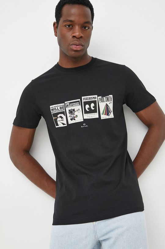 PS Paul Smith t-shirt bawełniany czarny
