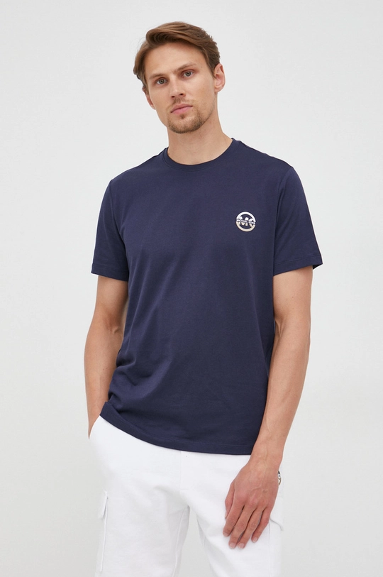 granatowy Michael Kors t-shirt bawełniany CU25110FV4 Męski