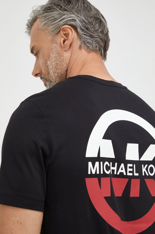 čierna Bavlnené tričko Michael Kors Pánsky