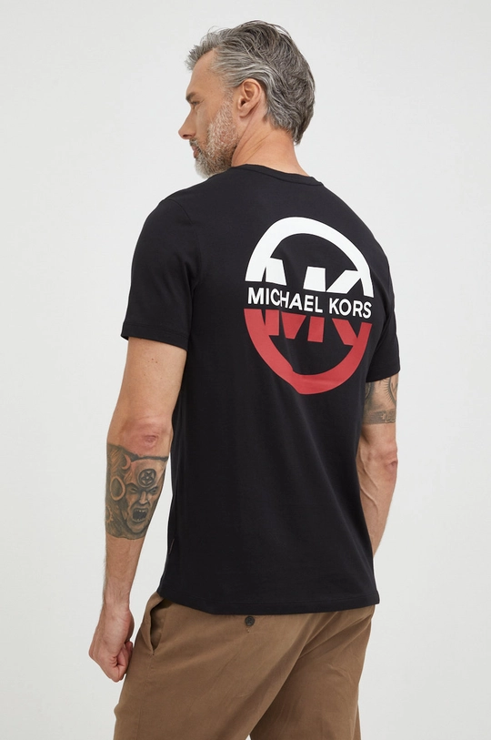 czarny Michael Kors t-shirt bawełniany CU25110FV4