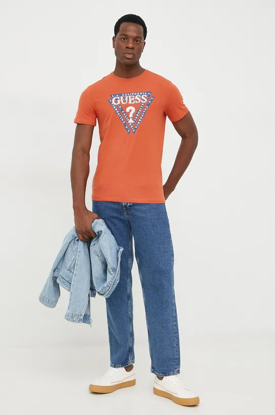 Majica kratkih rukava Guess narančasta