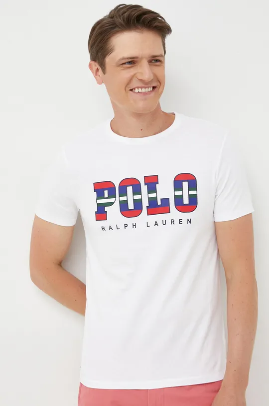 biały Polo Ralph Lauren t-shirt bawełniany 710872323001