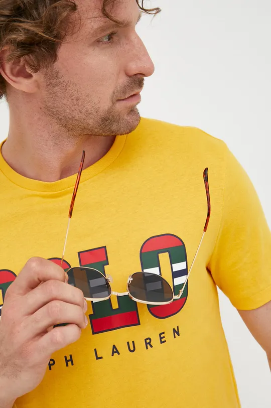 żółty Polo Ralph Lauren t-shirt bawełniany 710872323003